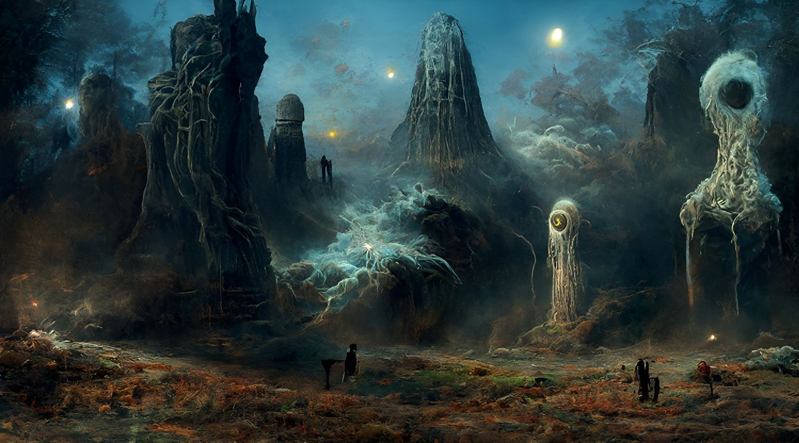 Eldritch Creatures and Ruins on Alien World
