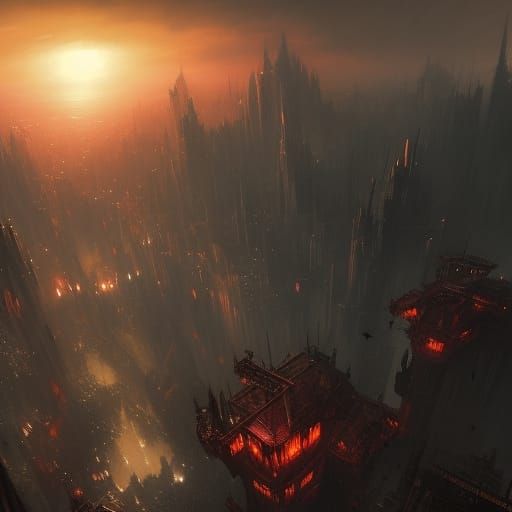 Fantasy Vampire City in the Sky