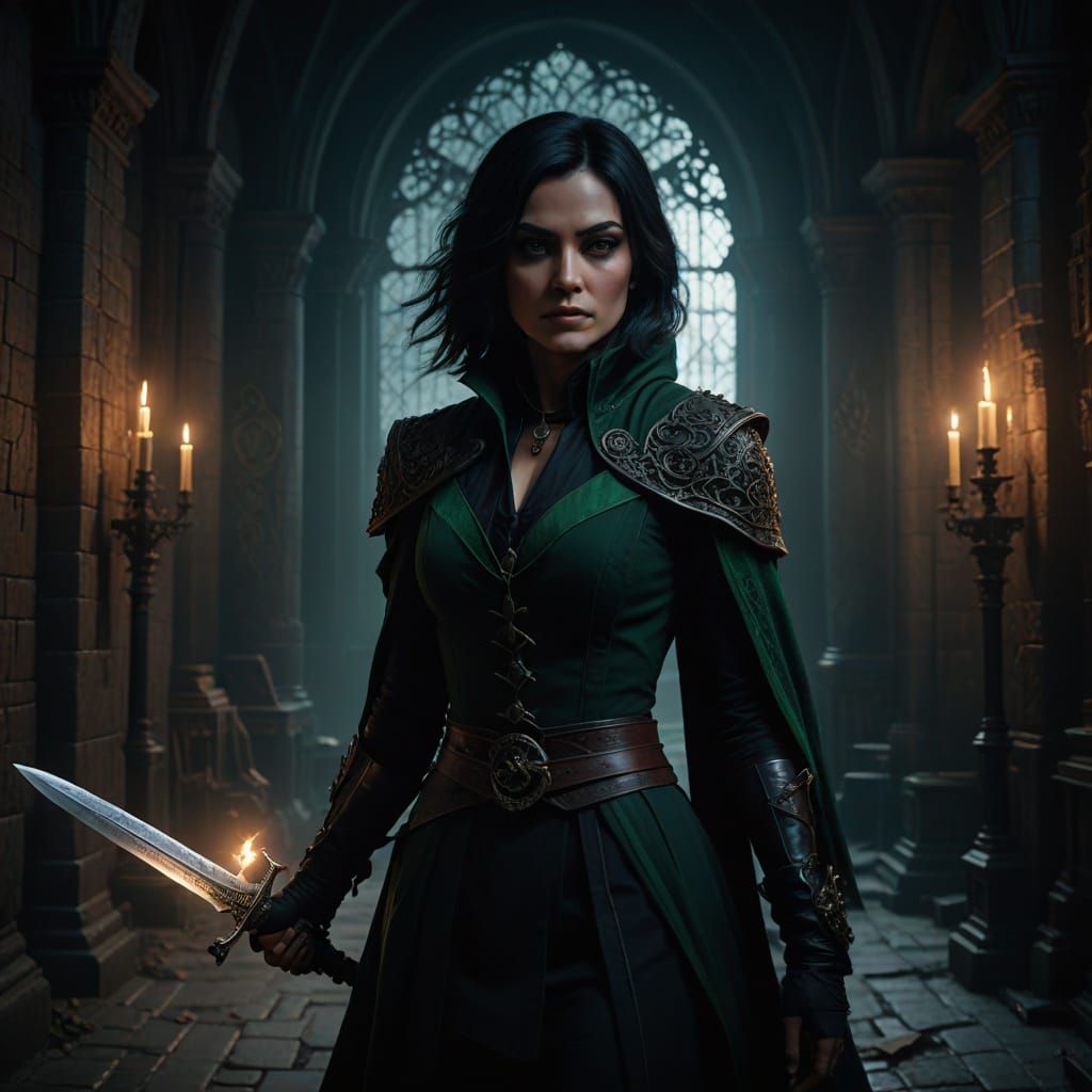 Gothic Aristocrat Rogue in Mysterious Dark Fantasy