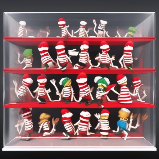 Where's Wally and Waldo Inside a Glass Box