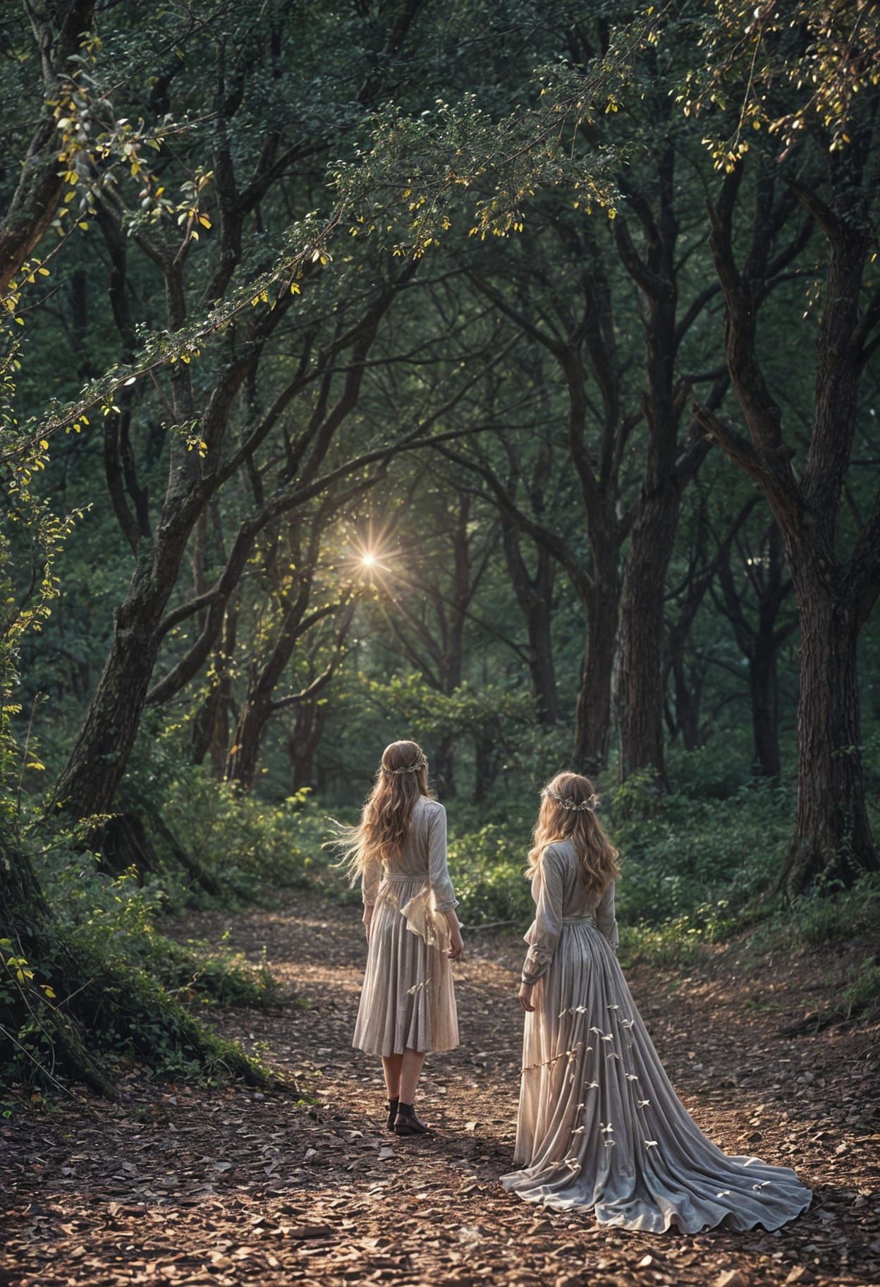 Backlit Women with Horns in Soft Light