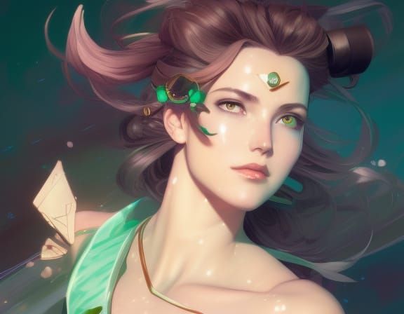 Sailor Jupiter Portrait in Art Nouveau Style