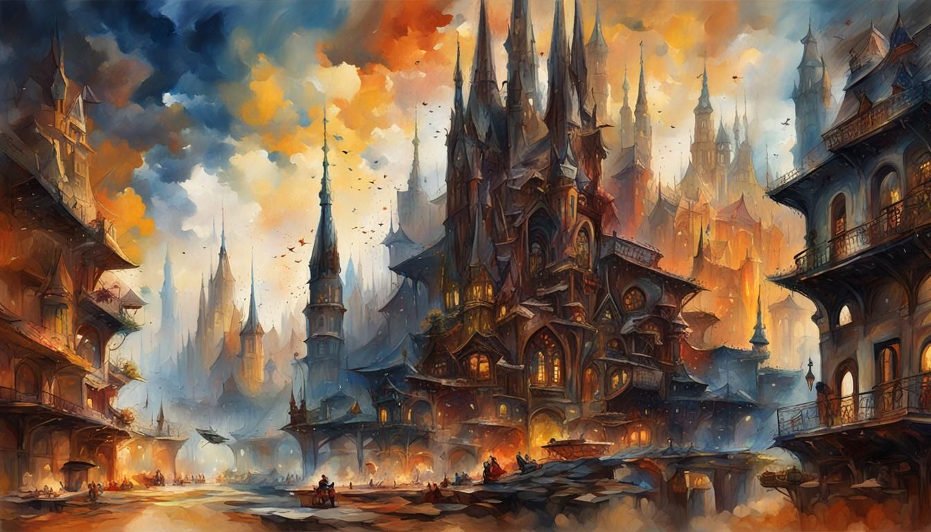 Occult Abstract Acrylic Art in Modern Style