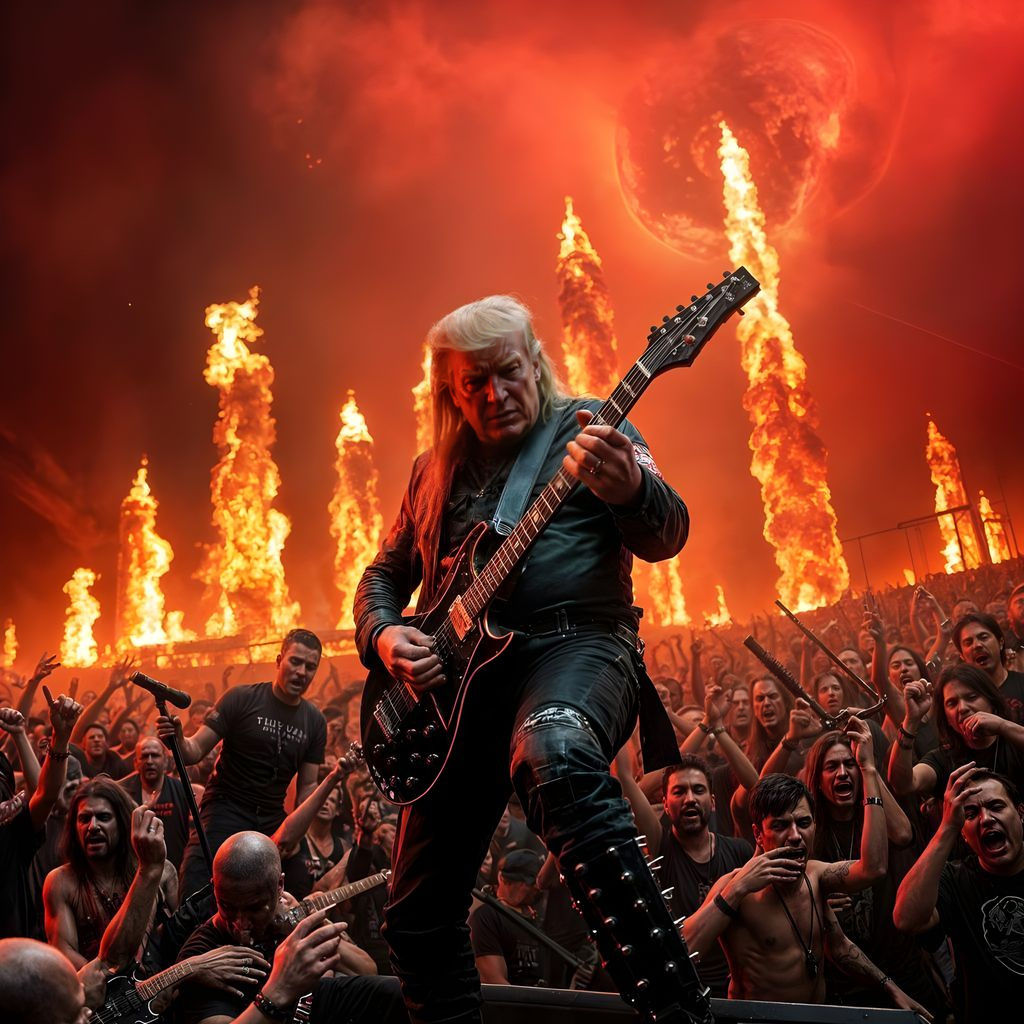 Trump Shreds on Stage with Slayer in Apocalyptic Heavy Metal...