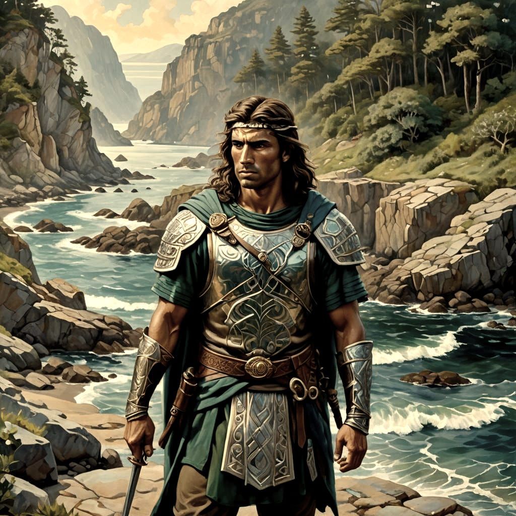 Palamedes Arrives in Ireland with Aspid Sword