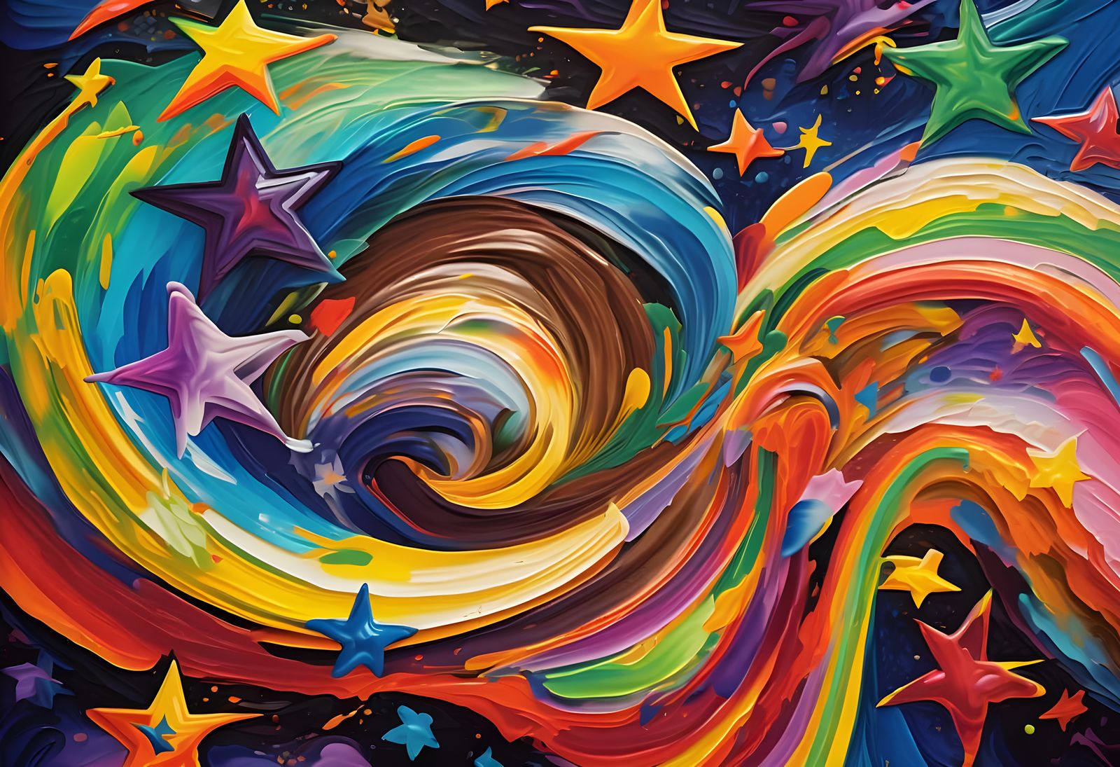 Vast Overlapping Helical Vortex Maelstroms of Paint and Plas...