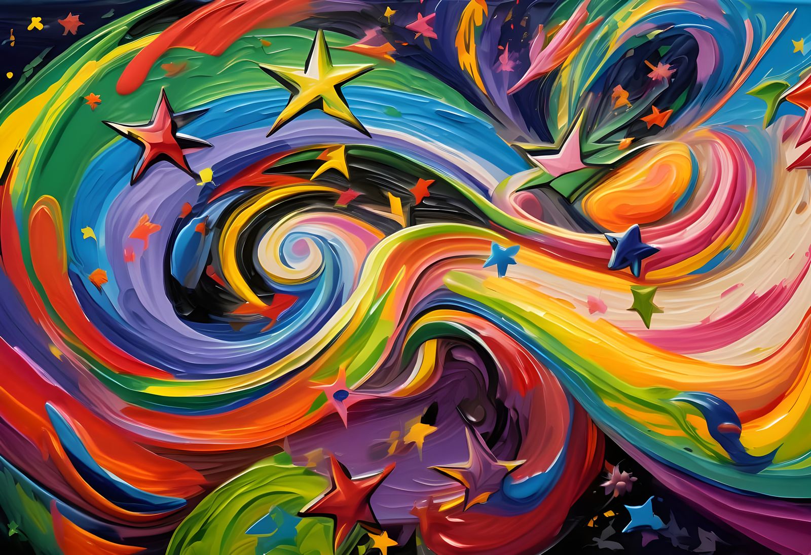 Vast Overlapping Helical Vortex Maelstroms of Paint and Plas...