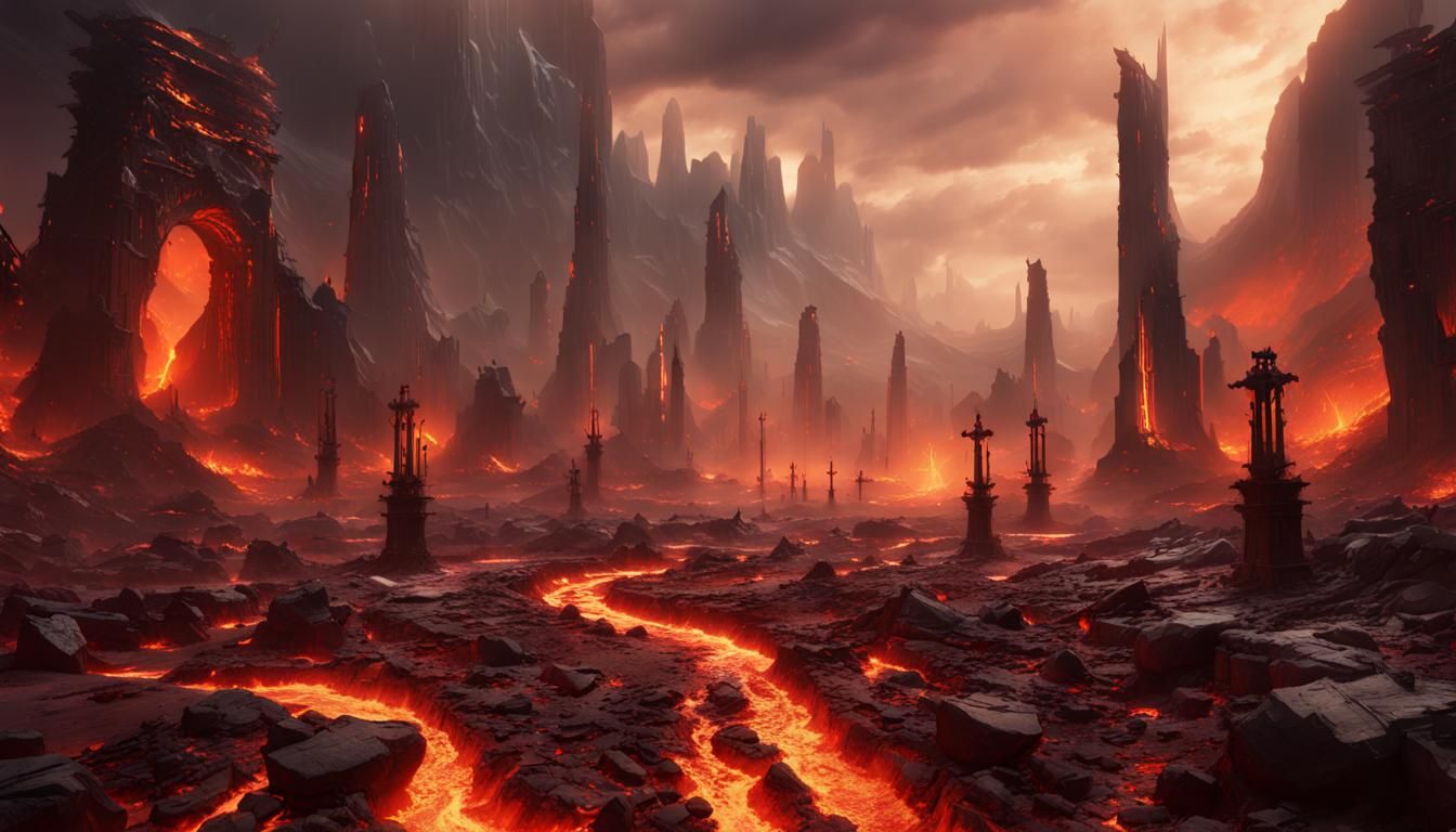 Epic Sword Graveyard Concept Art in Mortal Kombat Style