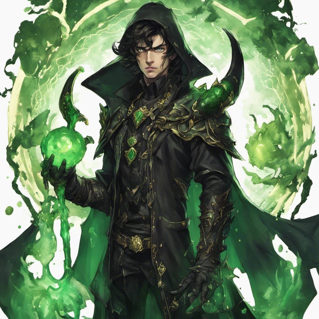 Young Demon-Horned Warrior in Ethereal Fantasy Style