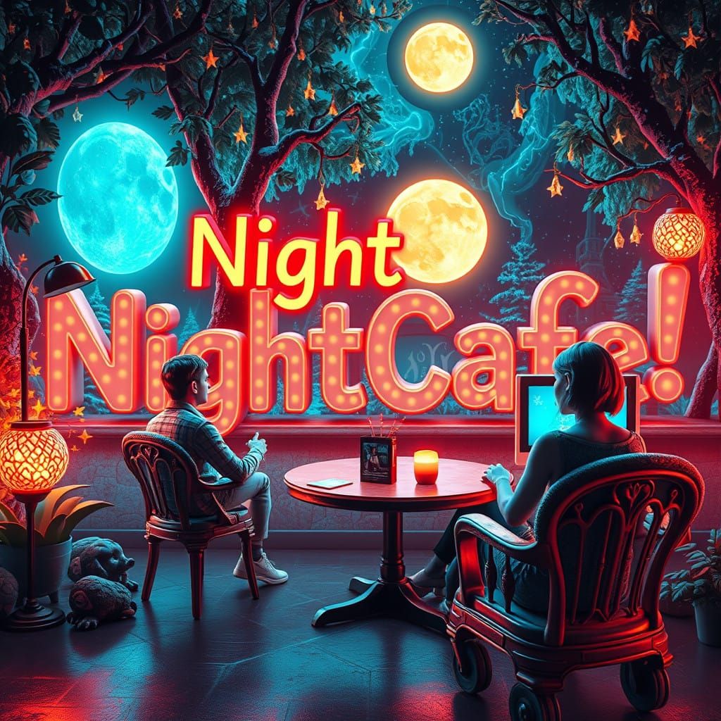 Whimsical NightCafe Studio Scene in Art Nouveau Style