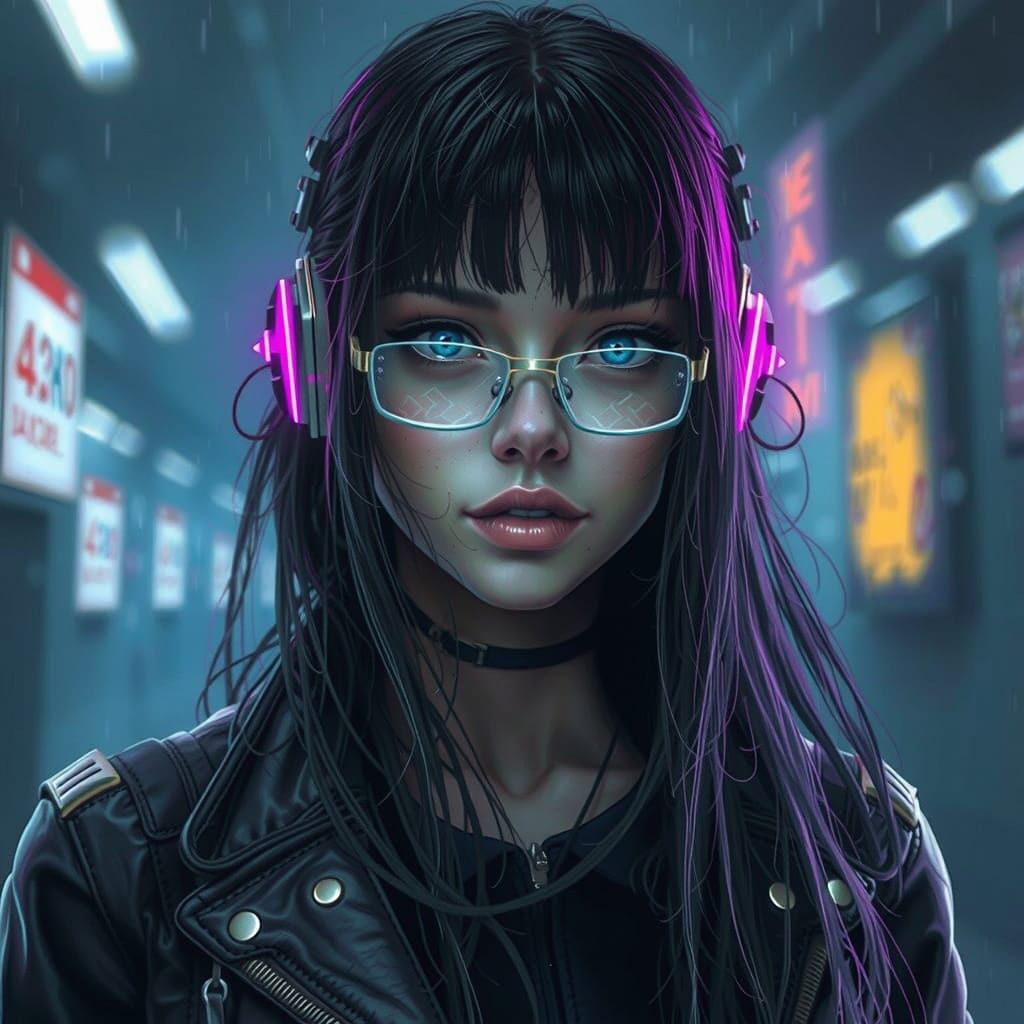 Cyberpunk Goddess Unleashes Fury in Dazzling Portrait