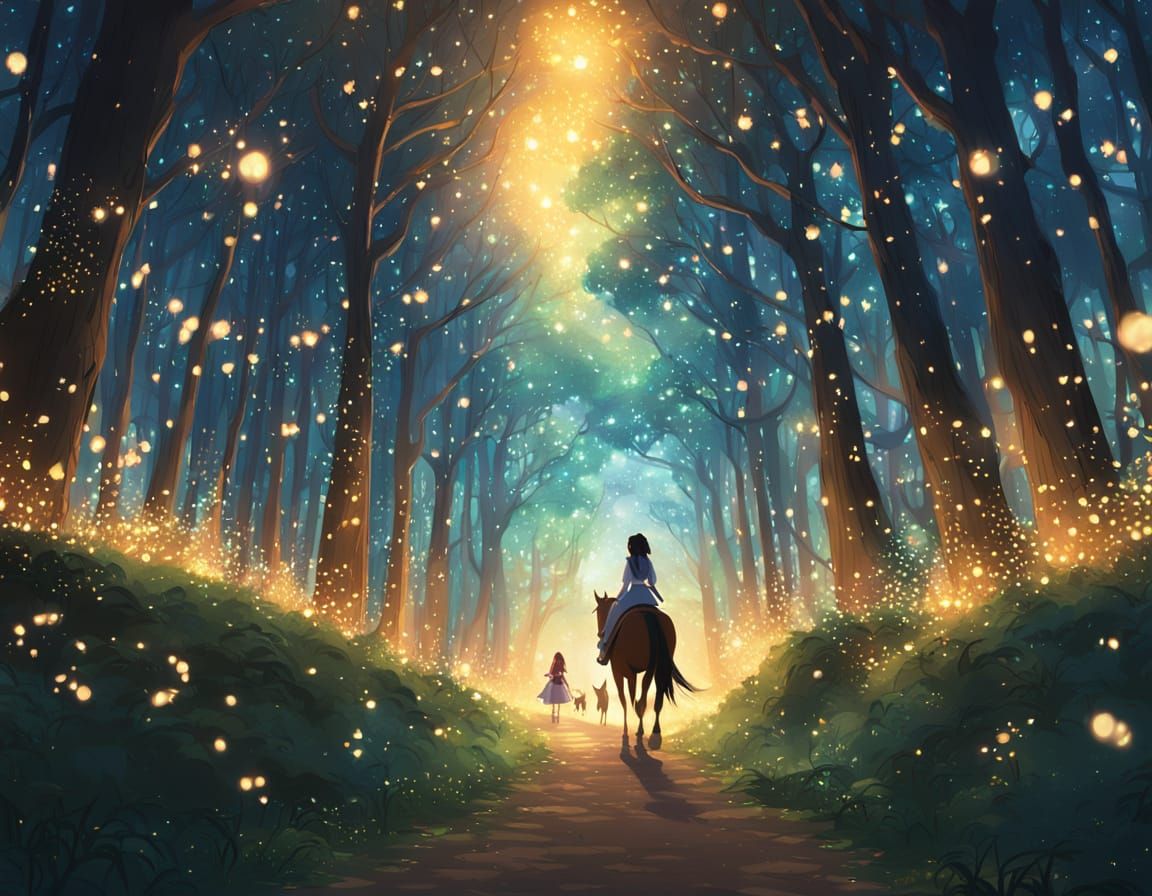 Mystical Forest in Studio Ghibli Style