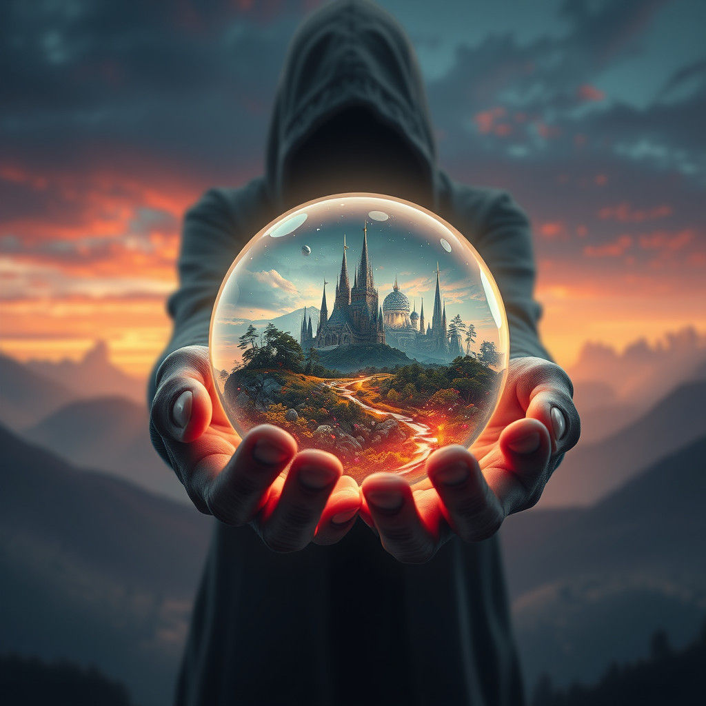 Ethereal Orb: Surreal Life in a Mysterious Hand