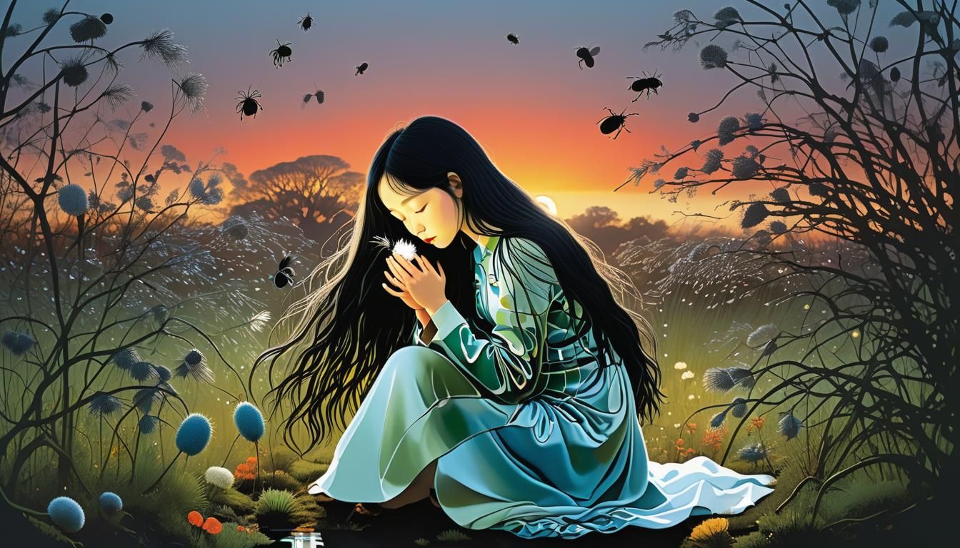 Myth and Sunset: A Collage of Nature's Awakening