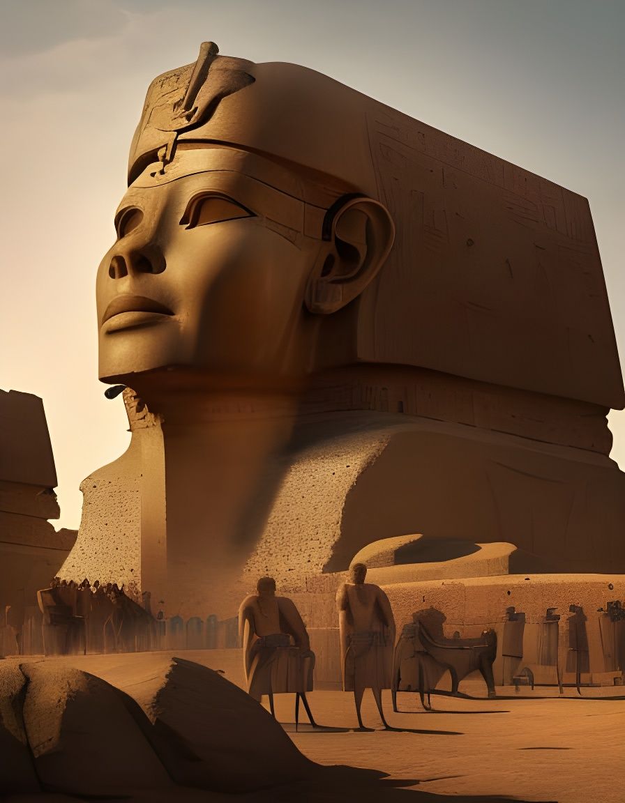 Building the Colossi: An Ancient Egyptian Scene