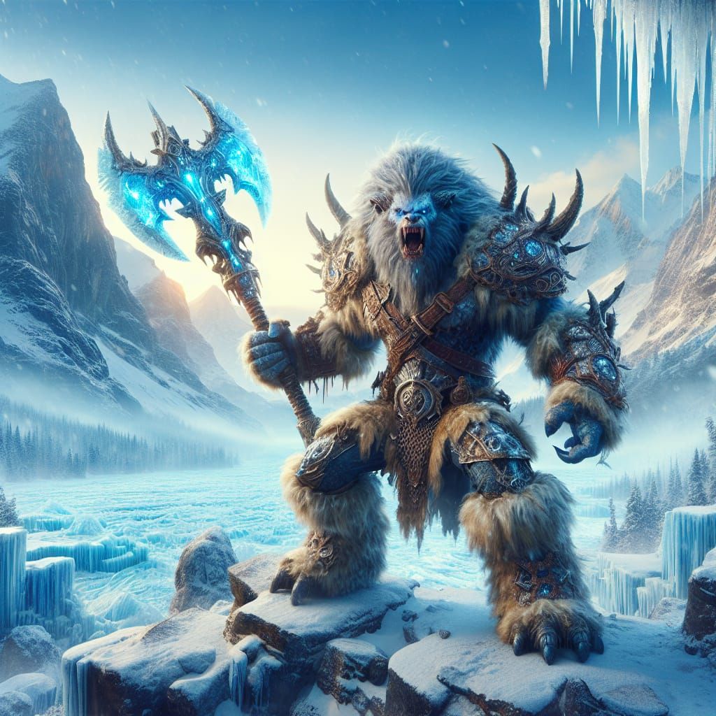 Viking Warrior in Feral Ice Armor