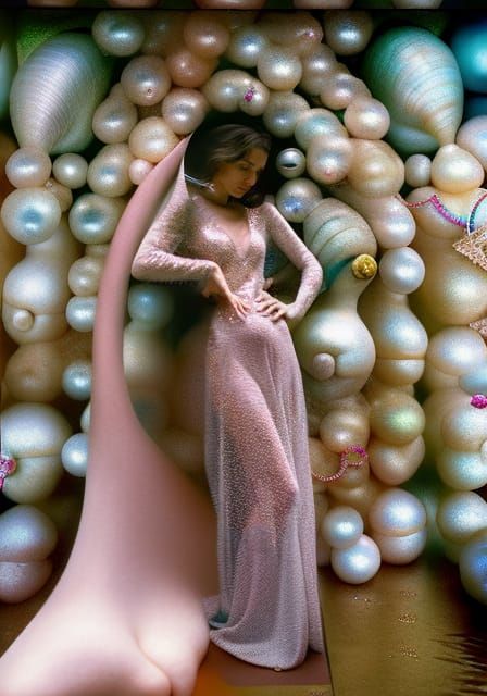 Siren with Pearls in Renaissance Portrait Style