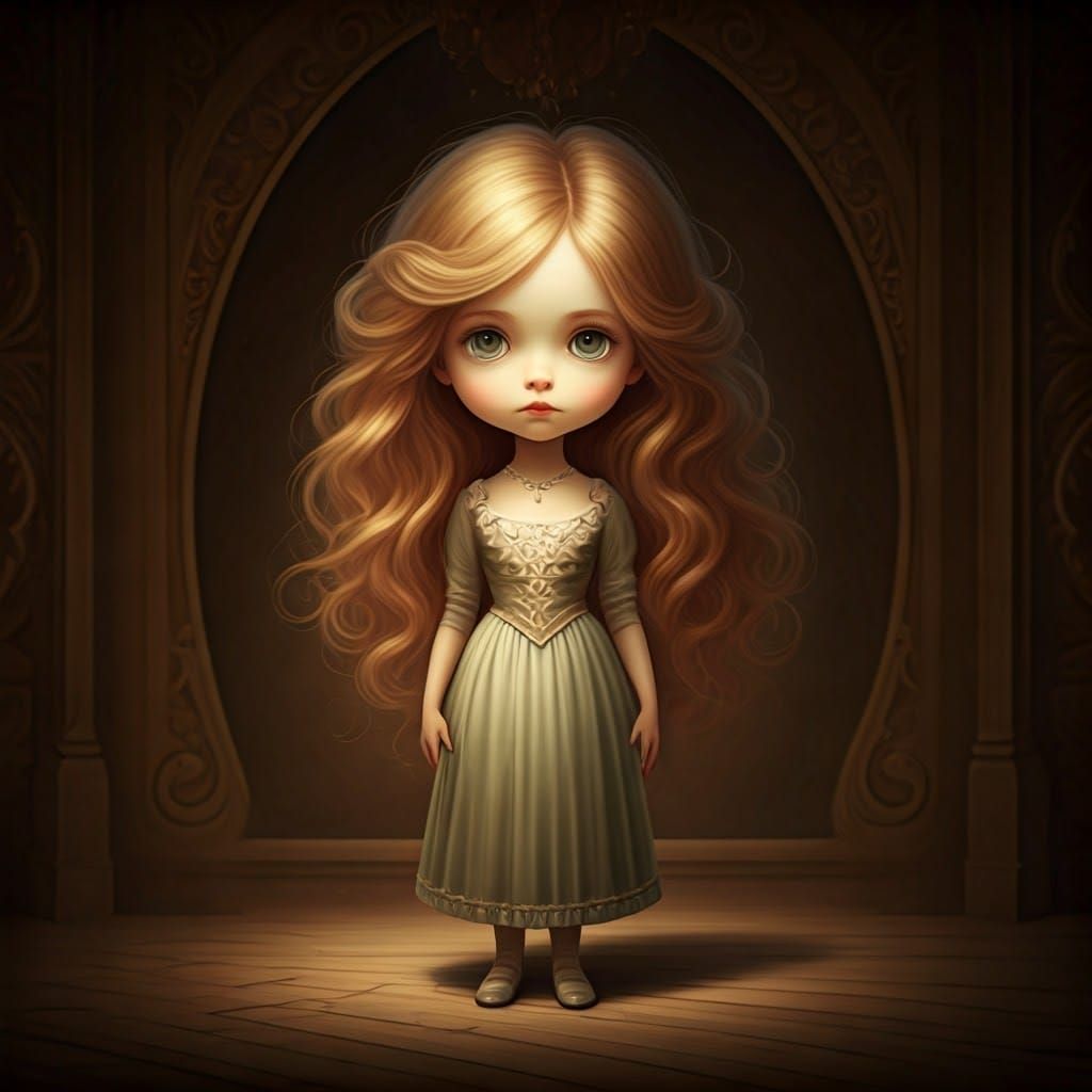 Whimsical Vintage Fantasy Landscape in Warm, Muted Hues