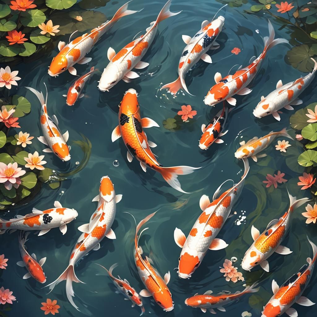 Koi in 3D Anime Art Style