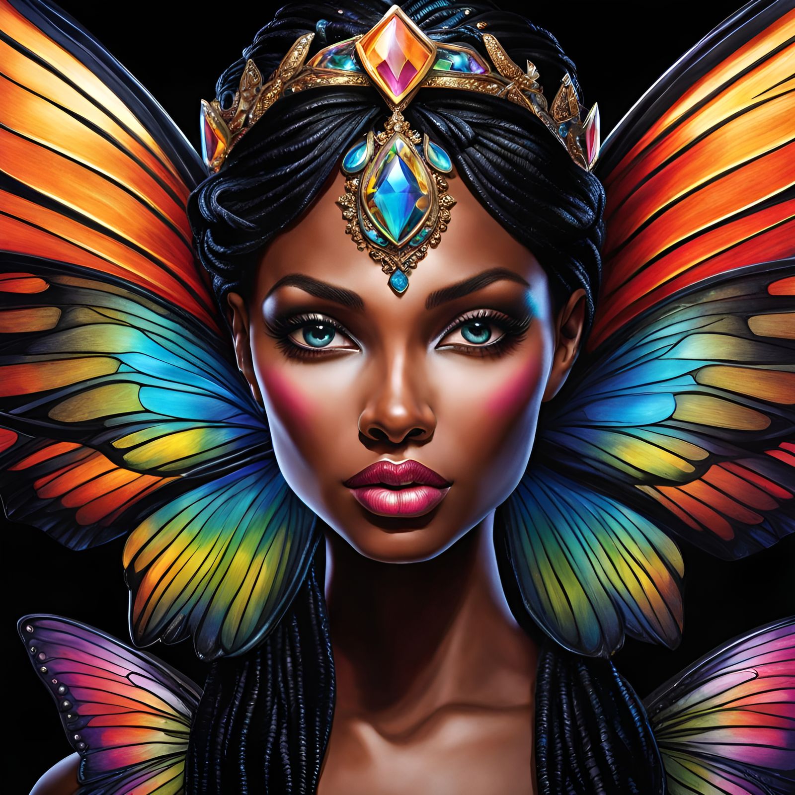 Beautiful fairy,  perfect wings, detailed face