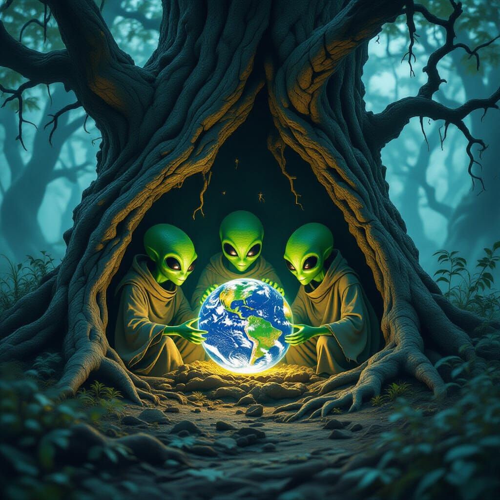 Aliens Guard Earth Orb in Spooky Woods
