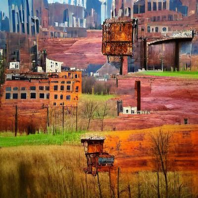 Gritty Rust Belt Cityscape: An AI Vision