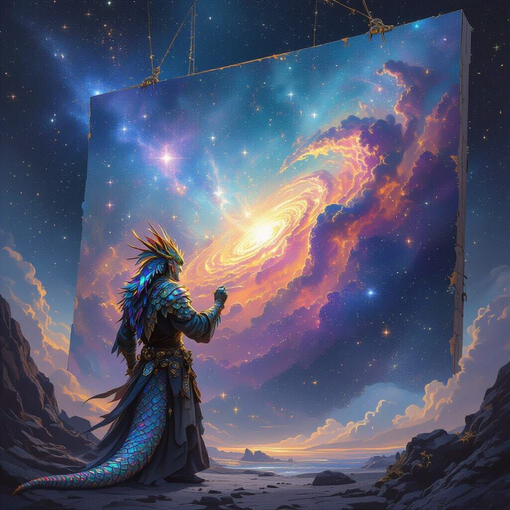 Dragon Artist Paints a Celestial Nebula