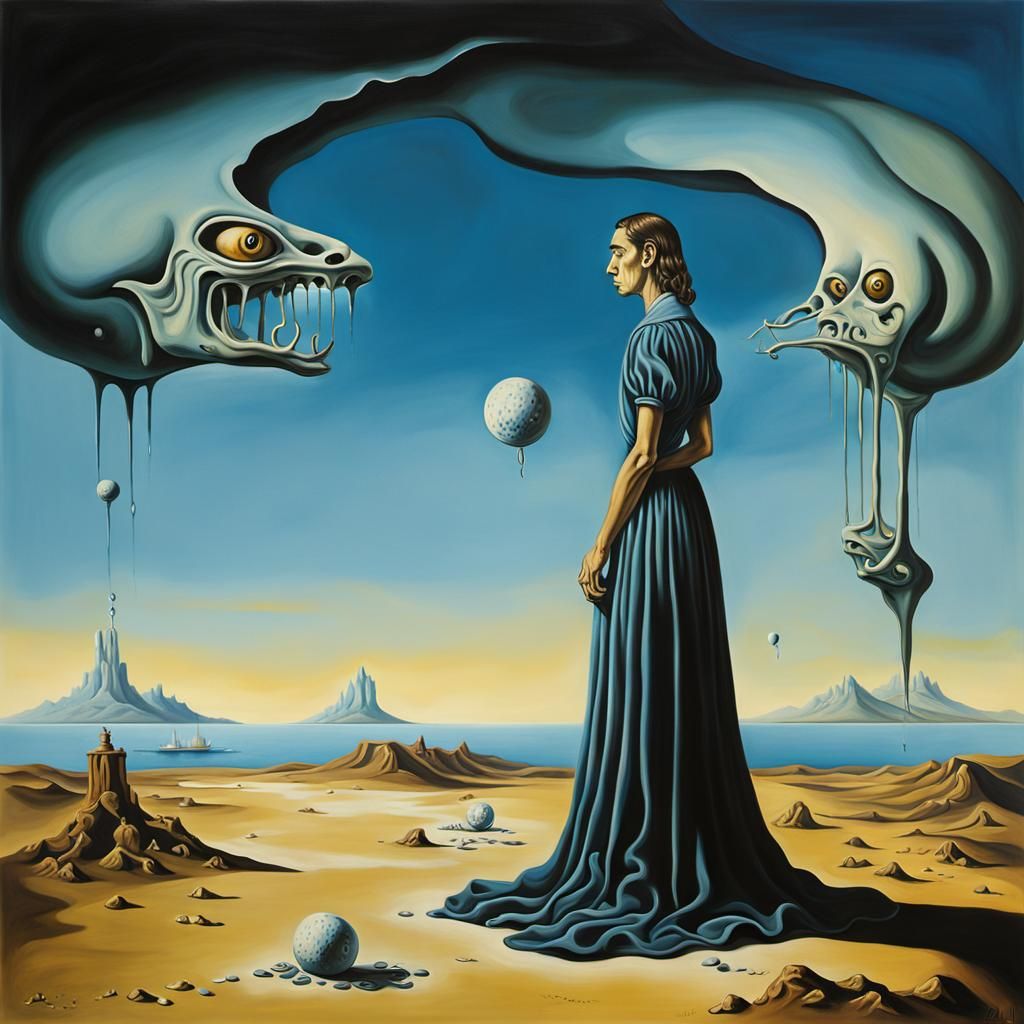 Surreal Melting Landscape in Salvador Dali Style