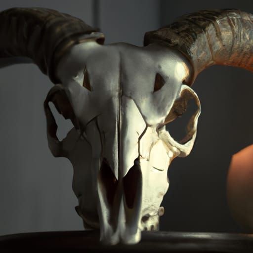 Satanic ritualistic ceremonial Goat skull