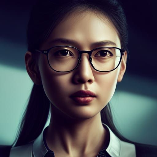Asian girl in glasses