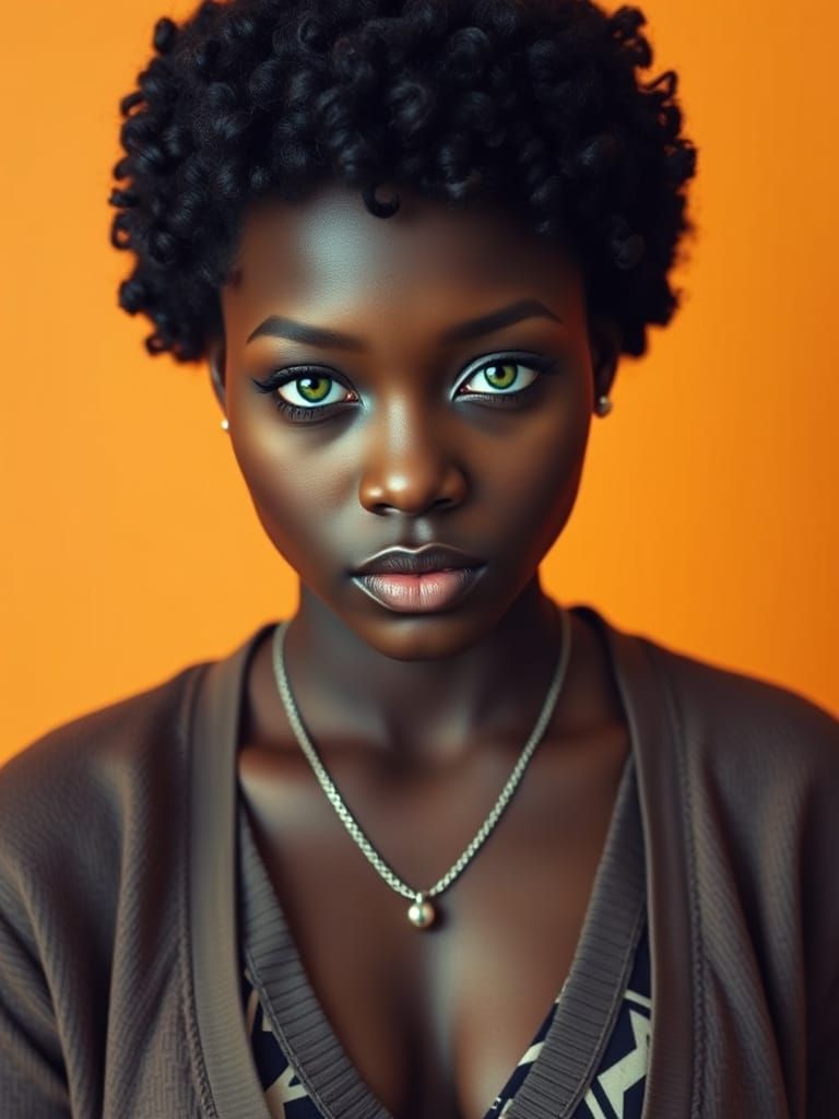 High-Contrast Portrait of a Person with Green Eyes