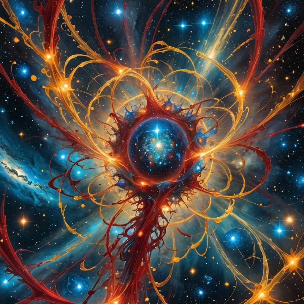 Cosmic Crystal Clepsydra in Abstract Art