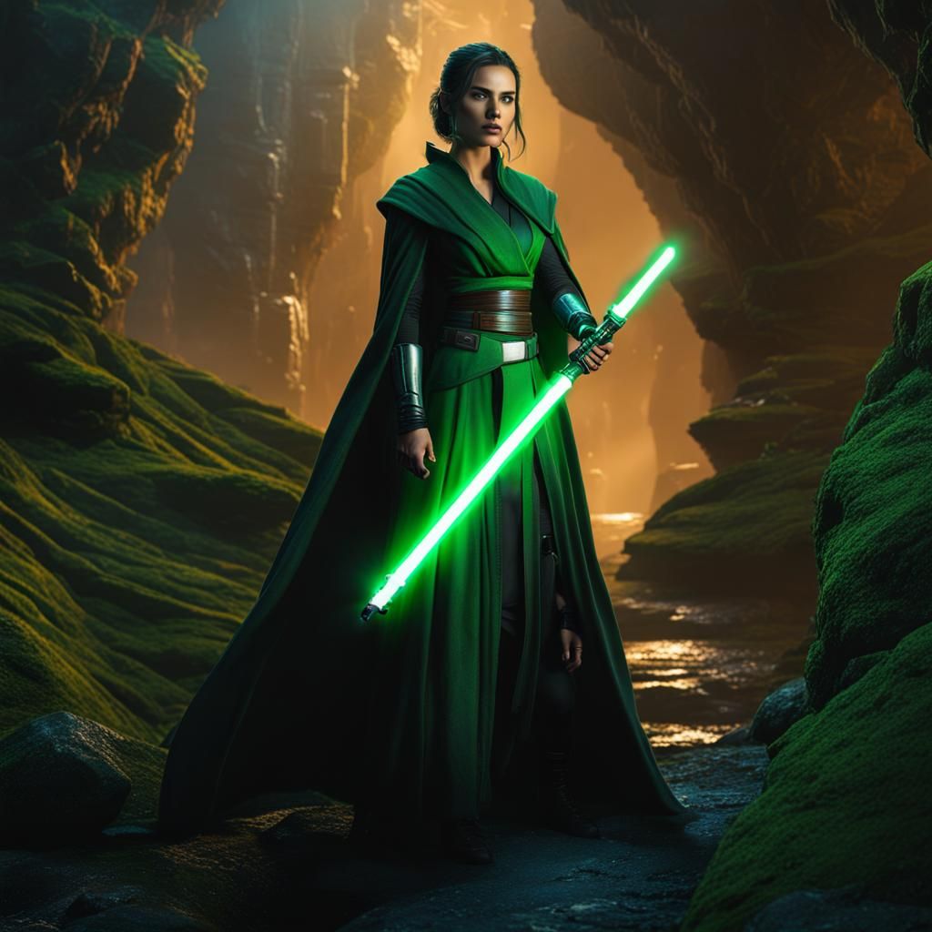 Yennifer as Jedi Knight with Lightsaber