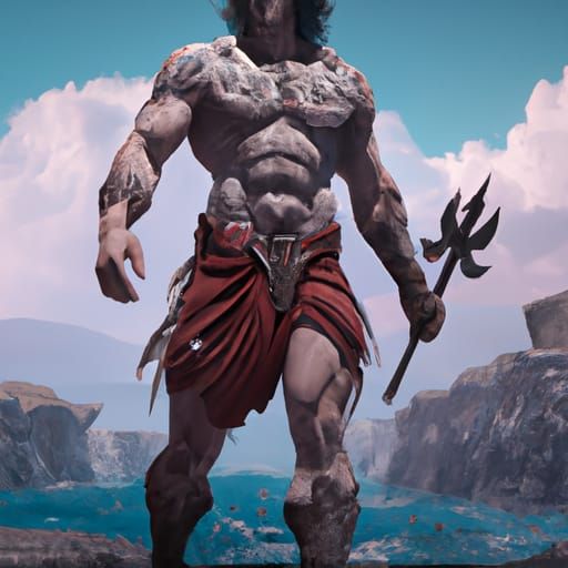 Greek God Matte Painting in Detailed 8k