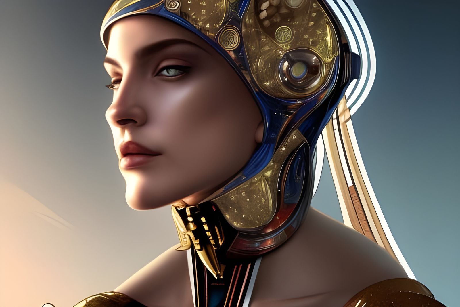 Futuristic Versace Haute Couture Portrait in 8k