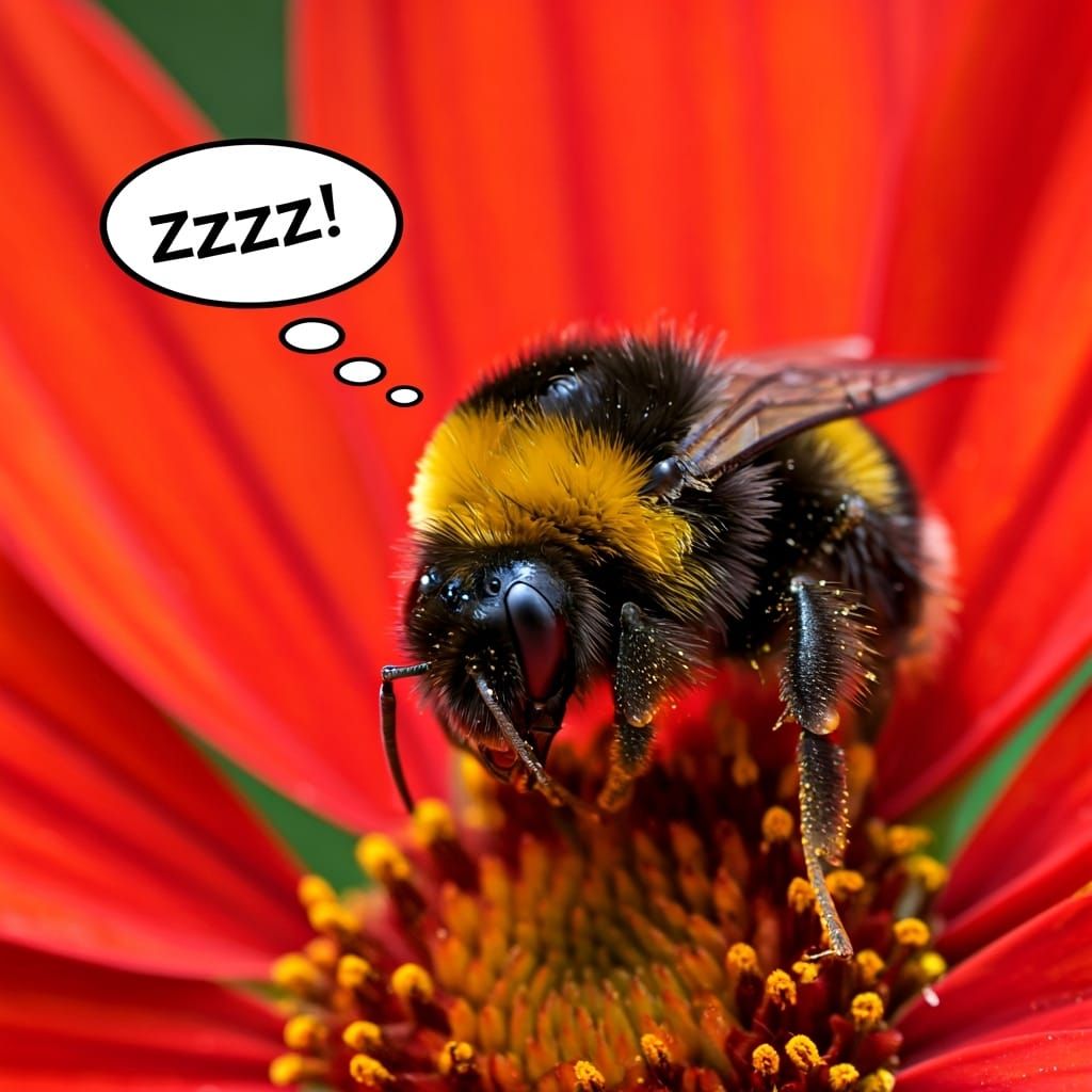 Bumblebee Napping in Flower, Painterly Macrophotography