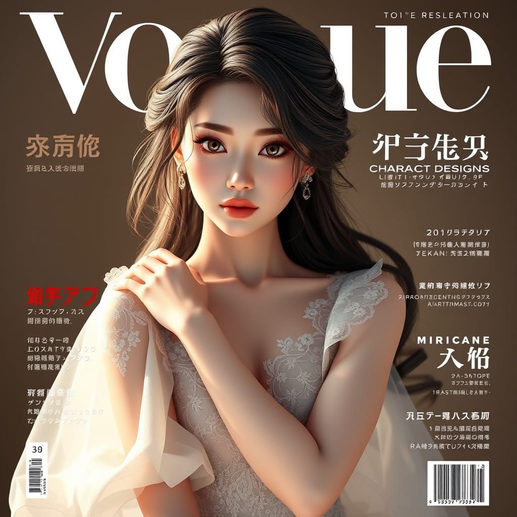 Elegant Woman in Hyper-Realistic 3D Anime Style