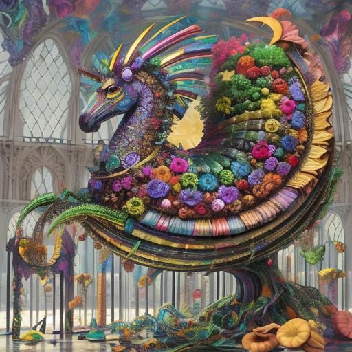 Psychedelic Cornucopia in Surreal 3D Rendering
