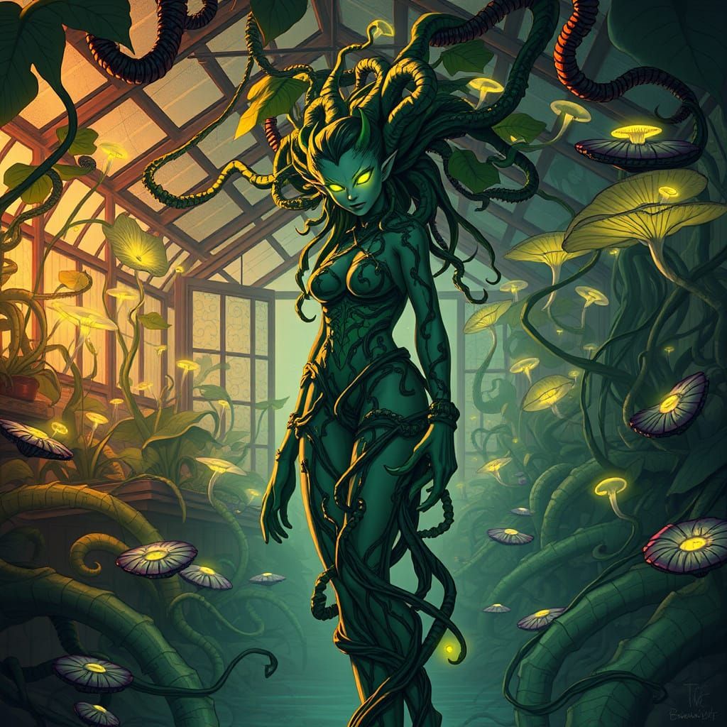 The Vine Supervillain in Bioluminescent Greenhouse