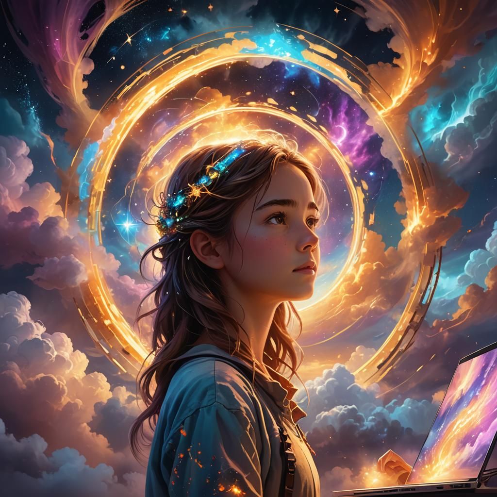 Magical Digital World Portal Concept Art