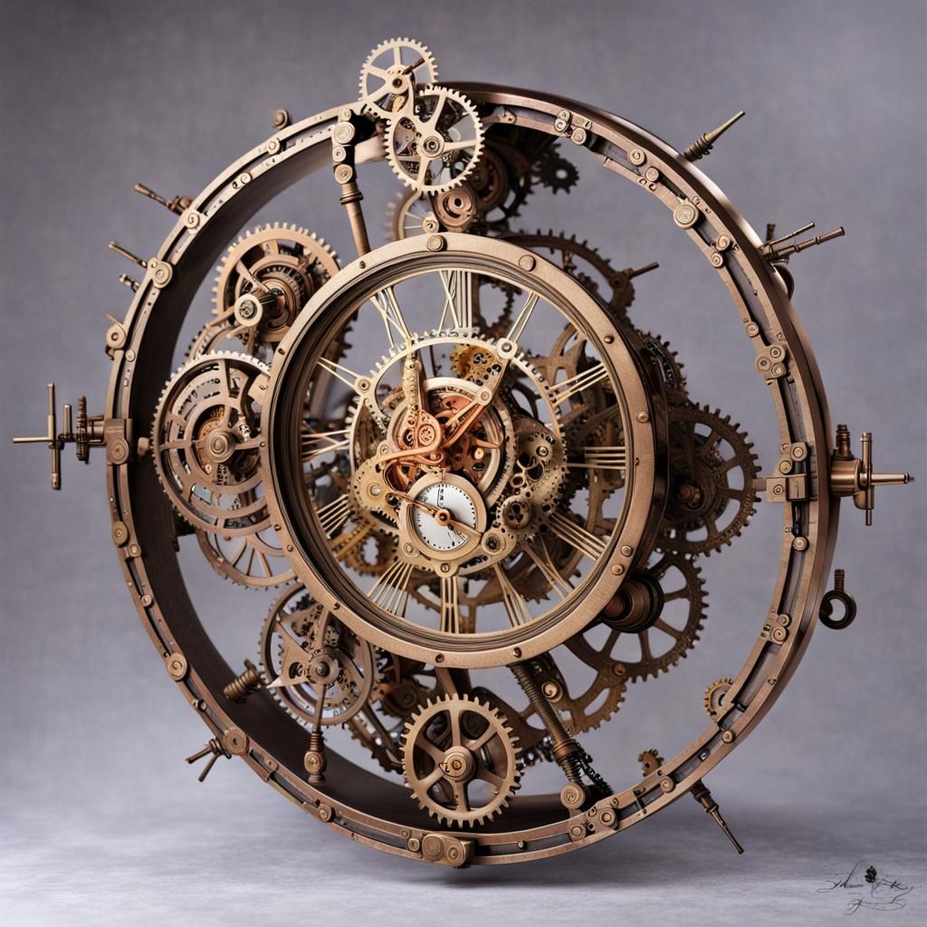 Steampunk Clockwork Fates in Cosmic Void