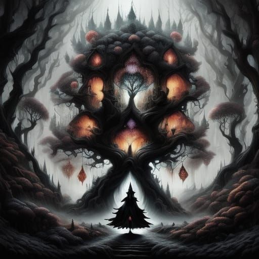 Mysterious Figure Emerges from the Shadows in a Dark Fantasy...