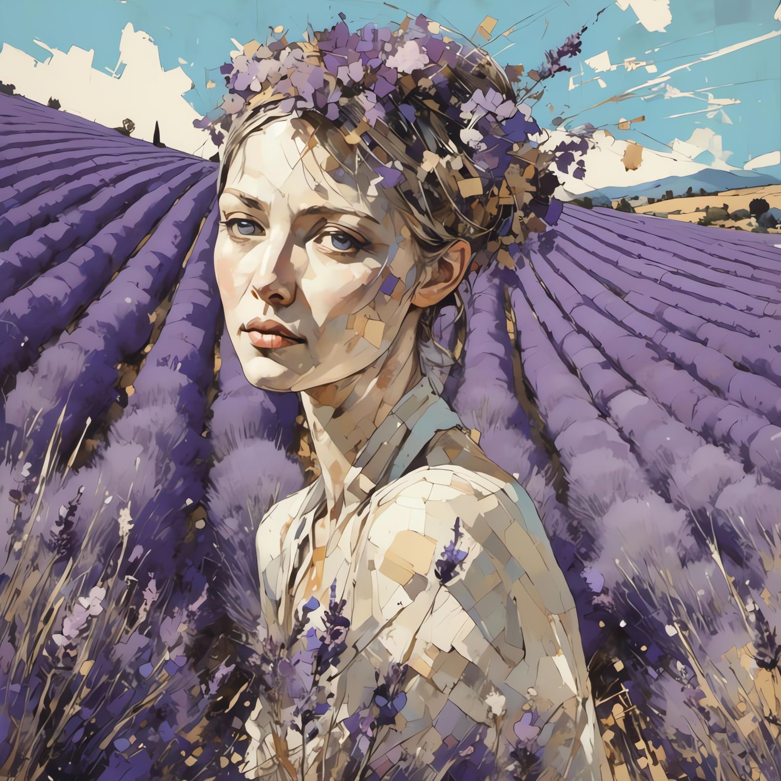 Lavender Fields, Provence: Abstract Mediterranean Dream