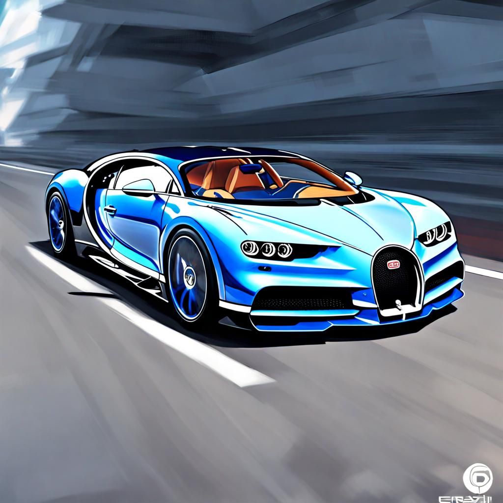 Bugatti Chiron in Anime Style