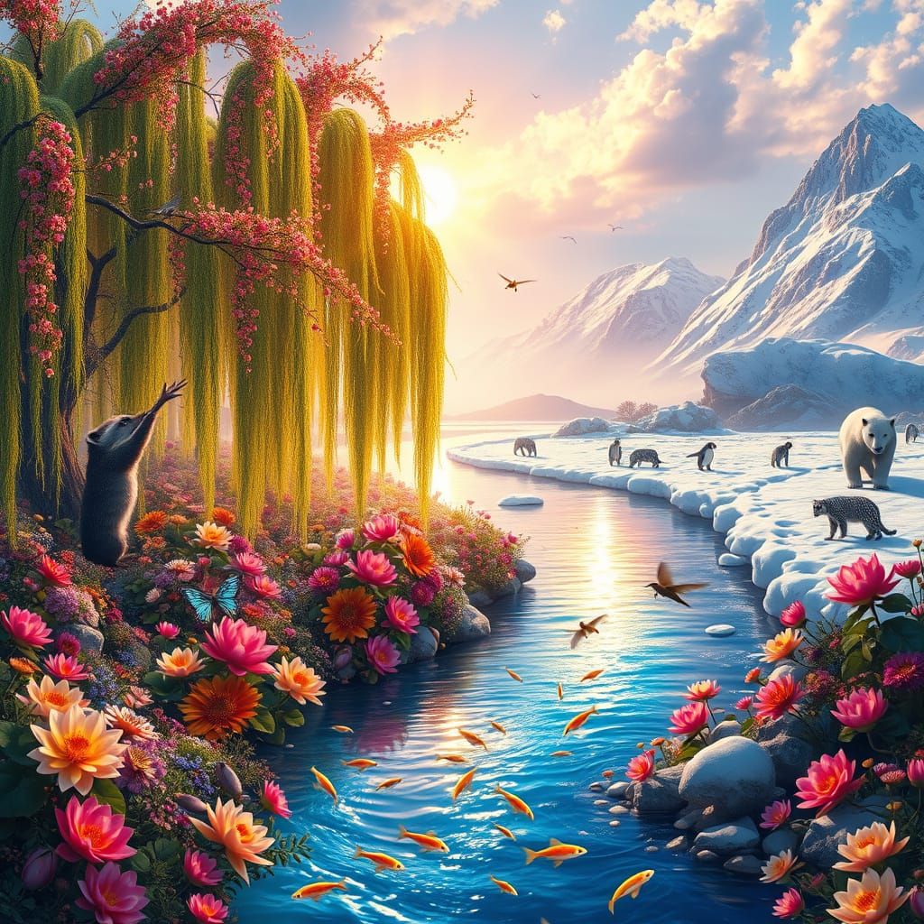 Rainbow River Landscape: Vibrant Dreamscapes of Nature's Har...