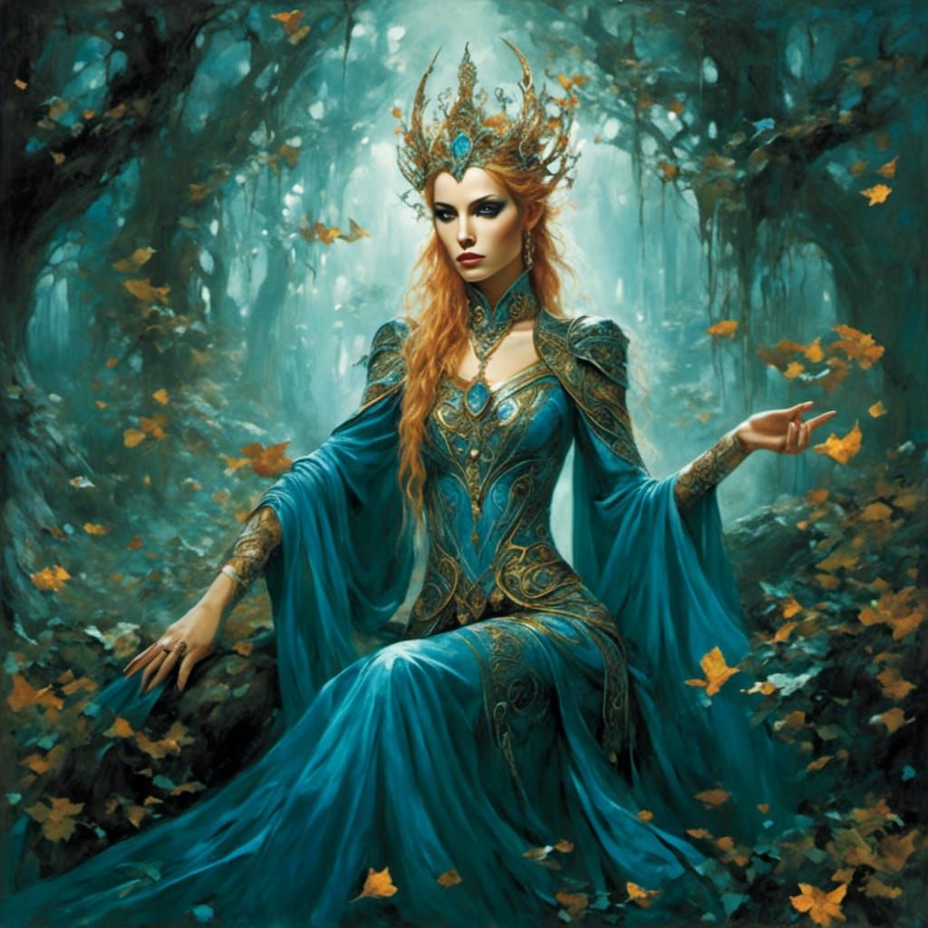 Elegant Elven Princess Digital Portrait