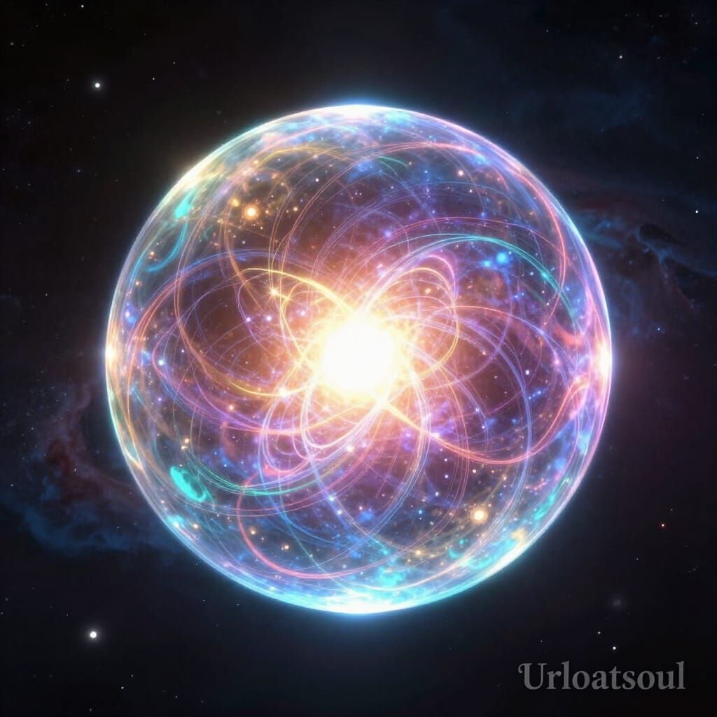 Ethereal Soul Energy Orb with Cosmic Background