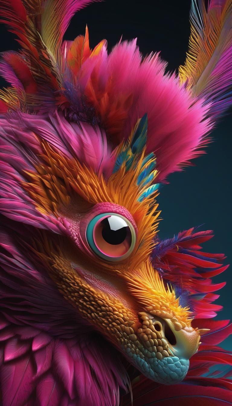 Photorealistic Image with Volumetric Lighting and Vivid Colo...