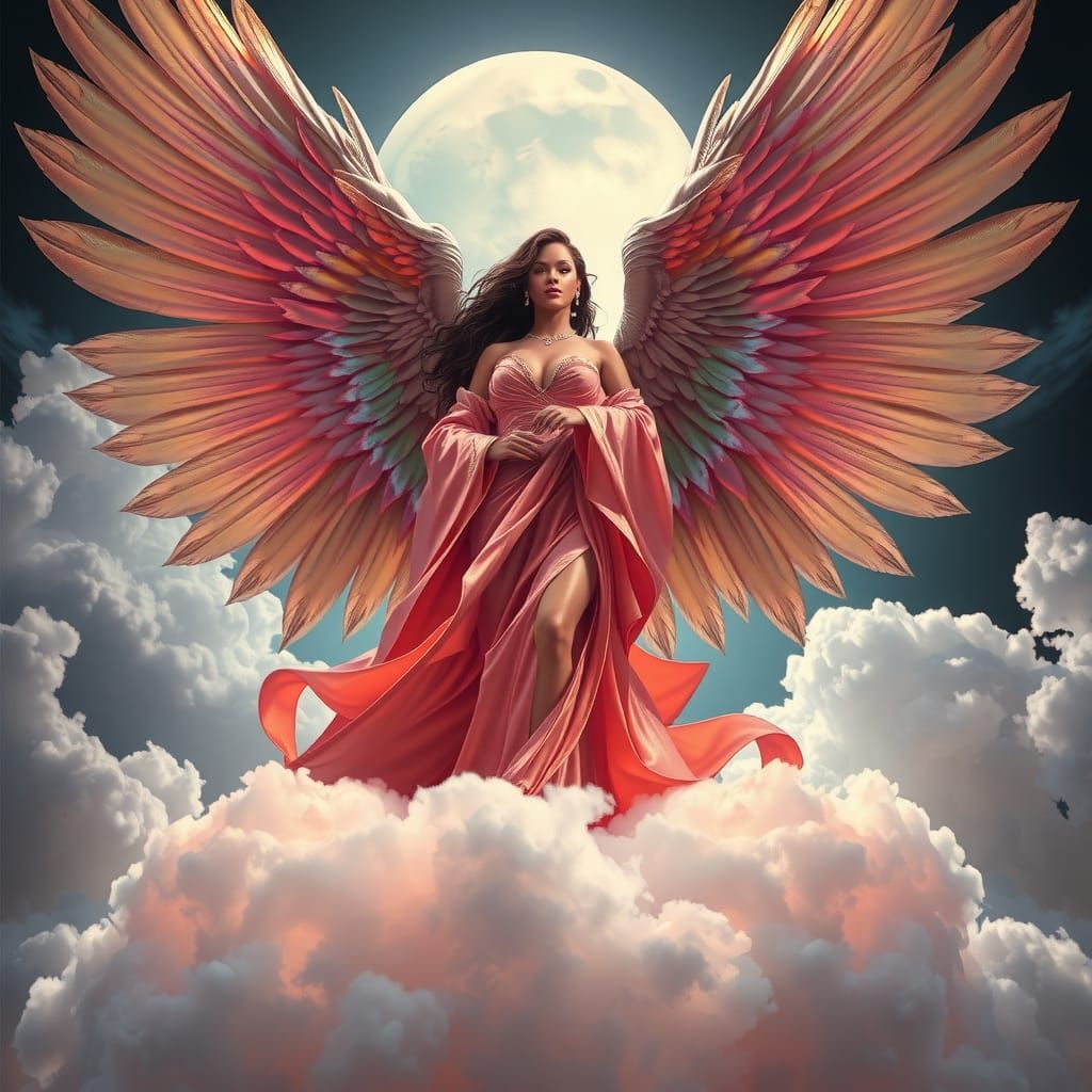 Graceful Angel Bathed in Moonlight
