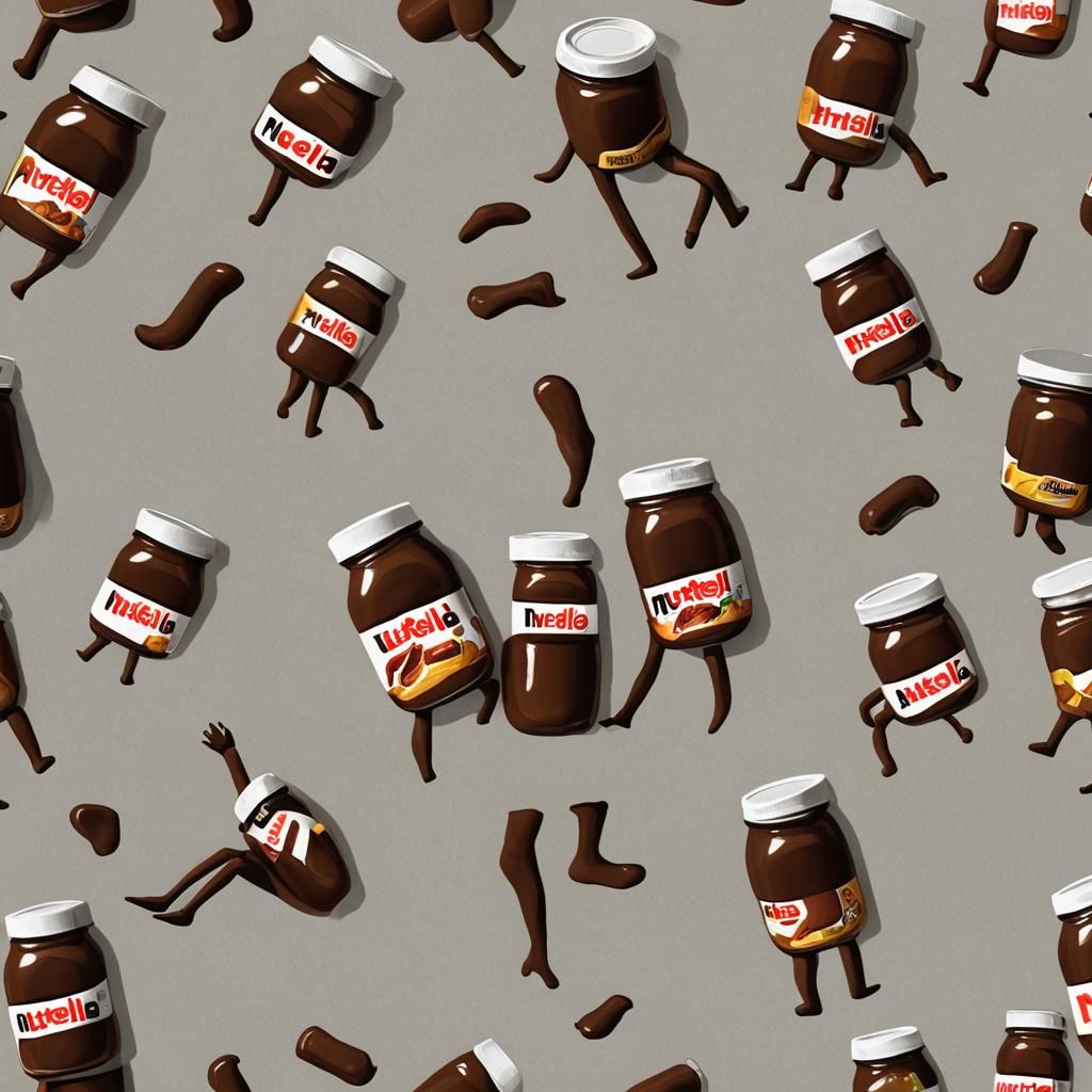 Nutella Jar Walks: An AI Generated Image